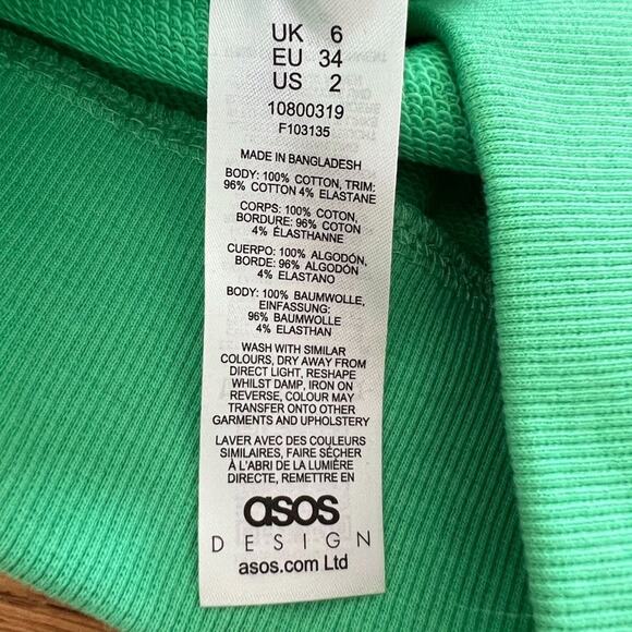 ASOS Design - Long Sweatshirt in Green - Picture 7 of 7